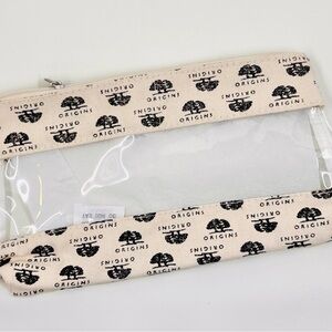Origins Beige and Black Cosmetic Bag makeup pouch